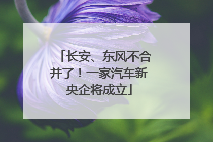 长安、东风不合并了！一家汽车新央企将成立