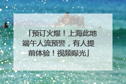 预订火爆！上海此地端午人流预警，有人提前体验！视频曝光