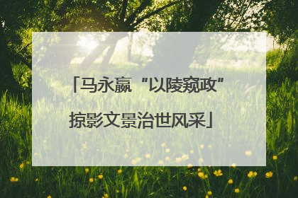 马永嬴“以陵窥政” 掠影文景治世风采