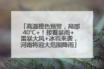 高温橙色预警，局部40℃+！接着暴雨+雷暴大风+冰雹来袭，河南将迎大范围降雨