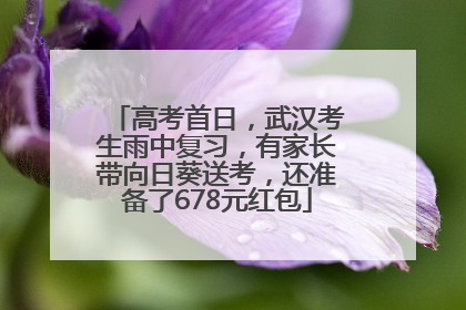 高考首日，武汉考生雨中复习，有家长带向日葵送考，还准备了678元红包