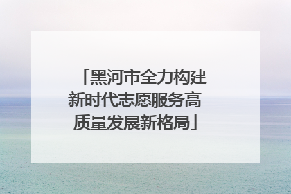 黑河市全力构建新时代志愿服务高质量发展新格局