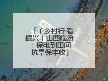 （乡村行·看振兴）山西临汾：保电到田间 抗旱保丰收