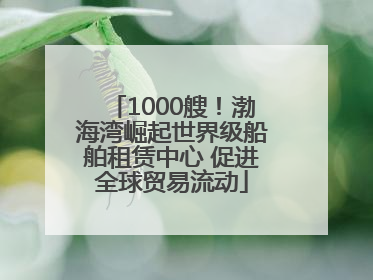 1000艘！渤海湾崛起世界级船舶租赁中心 促进全球贸易流动