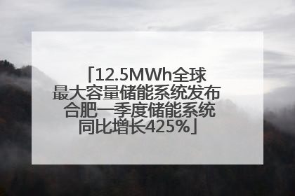 12.5MWh全球最大容量储能系统发布 合肥一季度储能系统同比增长425%
