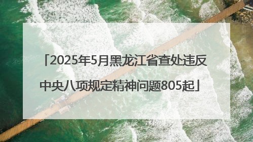2025年5月黑龙江省查处违反中央八项规定精神问题805起