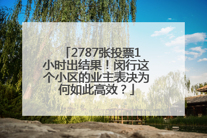 2787张投票1小时出结果！闵行这个小区的业主表决为何如此高效？