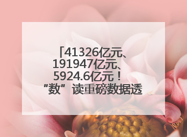 41326亿元、191947亿元、5924.6亿元！“数”读重磅数据透视经济韧性与活力